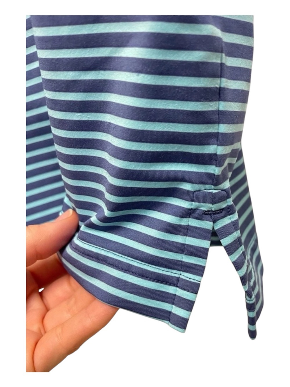 Peter Millar Navy & Green Striped Polo - Picture 4 of 9